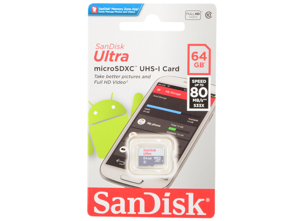 SanDisk Ultra 64Gb (без адаптера)